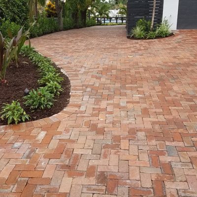 Red (color),Clay material, 90 degree pattern, Driveway